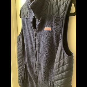 Vineyard Vines Blue Quilted Sherpa Vest Size M  Excellent Preloved Condition